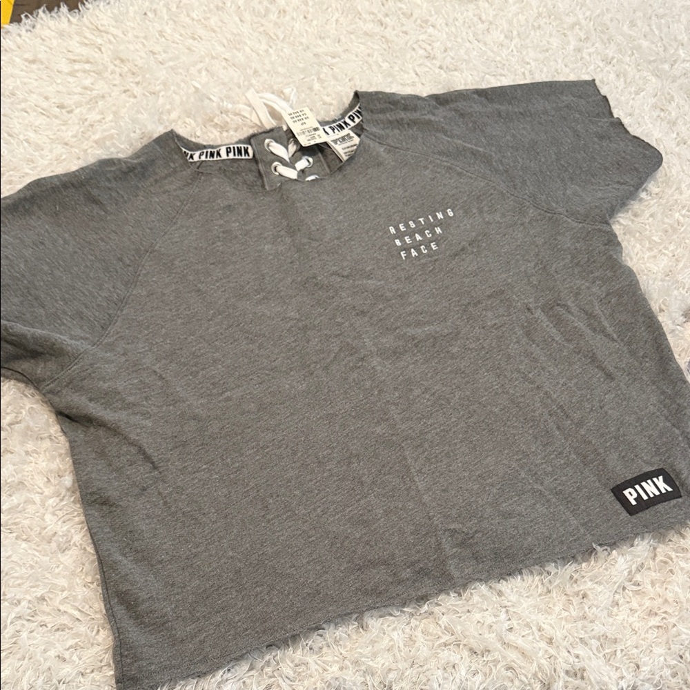PINK Victoria's Secret Charcoal top NWT Size small